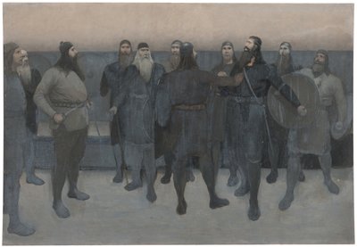 Ilustração para a «Saga de Njal» de August Malmström