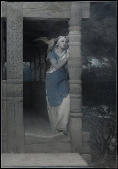 «O lamento de Ingeborg», ilustração para uma nova edição da «Saga de Frithiof», de Esaias Tegnér, publicada em 1888 de August Malmström