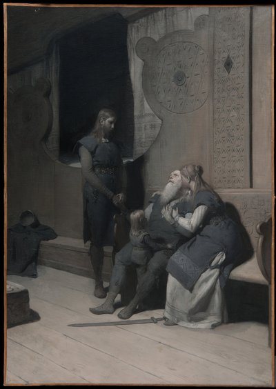 A morte do Rei Ring (da saga de Frithiof) de August Malmström