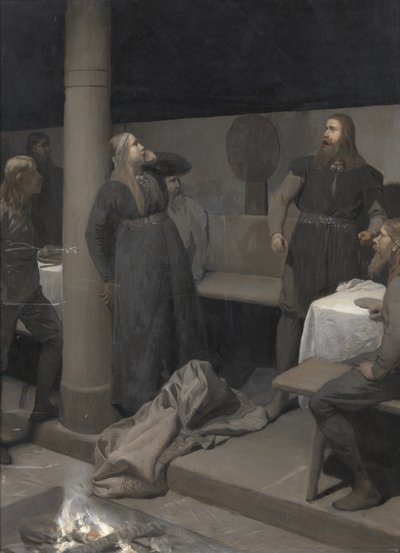 A história de Burnt Njáll: Gunnar e Hallgerðr, c. 1895 de August Malmström