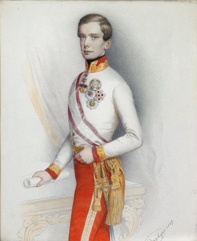 Retrato do imperador Franz Joseph I da Áustria, 1849. de August Prinzhofer