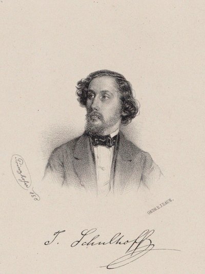 Retrato do pianista e compositor Julius Schulhoff 1825-1898, 1850. de August Prinzhofer