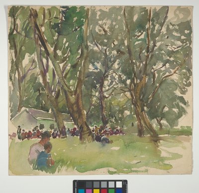 2., Praterauen com excursionistas a fazer um piquenique de August Rieger