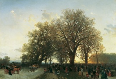A caminho de casa da Feira Mundial no Prater de Viena, em 1873 de August Schaeffer von Wienwald