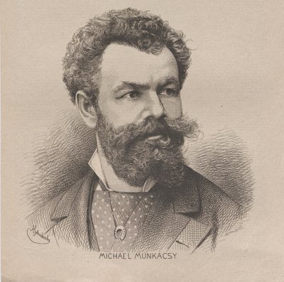 Retrato do artista Mihály von Munkácsy 1844-1900, 1880. de August Schubert