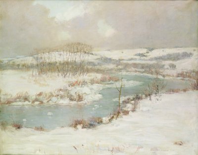 Uma Corrente no Inverno (óleo sobre tela) de August Vincent Tack