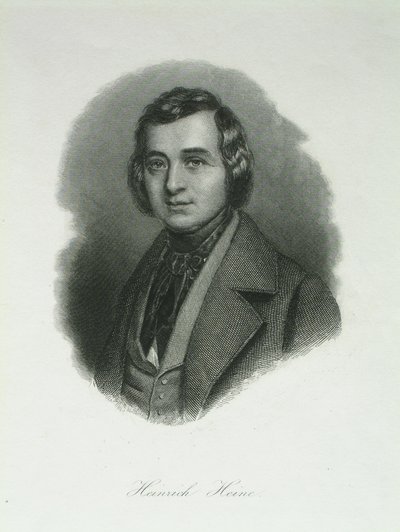 Retrato do poeta Heinrich Heine 1797-1856, 1842 de August Weger