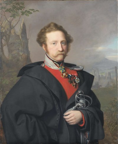 Alemão: Portrait Georg Kasimir Hereditary Count of Isenburg-Philippseich Retrato de Georg Kasimir Conde Hereditário de Isenburg-Philippseich de August von der Embde