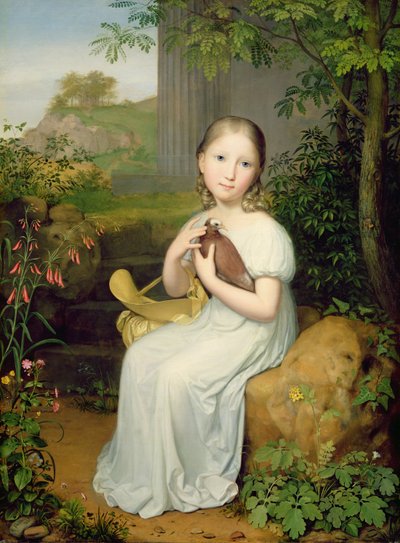 Retrato da condessa Louise Bose como uma criança, 1820 de August von der Embde