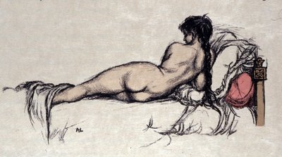 Mulher nua na cama de Auguste (after) Leroux