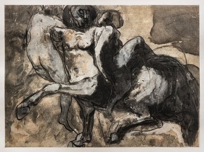 Centauro que rapta duas mulheres de Auguste (after) Rodin