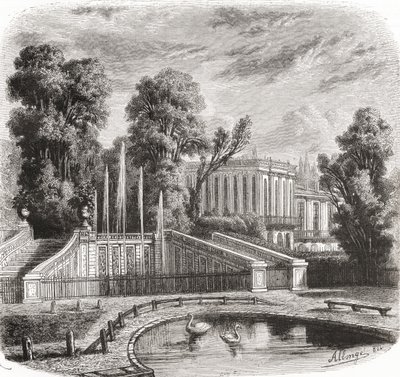 O Petit Trianon em Versalhes, França, do século XIX de Auguste Allonge