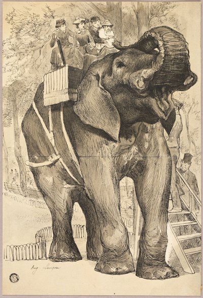 Elefante com cavaleiros de Auguste Andre Lancon