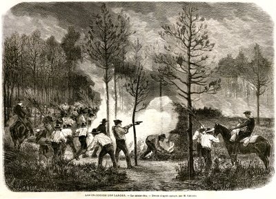 O grande incêndio das Landes, o contra-fogo de Auguste Andre Lancon