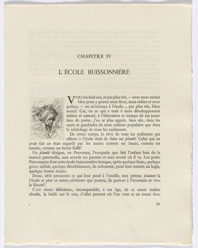 Frédéric Mistral: Mémoires et Recits de Frédéric Mistral: busto de mulher (página 41) de Auguste Brouet