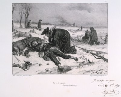 Após a Batalha de Champigny, Guerra Franco-Prussiana, 1870 1871. de Auguste Bry