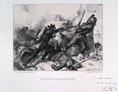 Luta corpo a corpo, Cerco a Paris, Guerra Franco-Prussiana, 1870 1871 de Auguste Bry