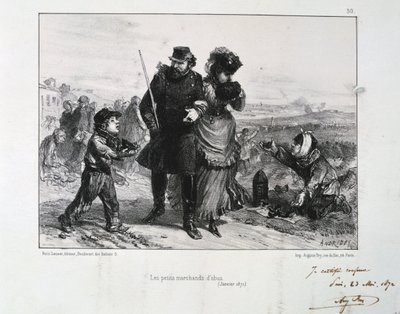 Les Petits Marchands dObus, Cerco a Paris, Guerra Franco-Prussiana, janeiro de 1871 1872 de Auguste Bry