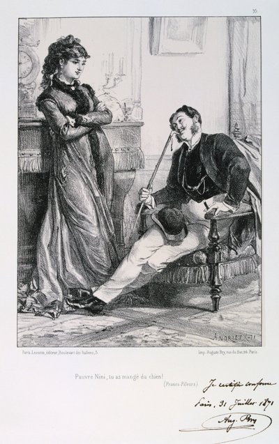 Pobre Nini, você comeu um cachorro!, Siege of Paris, 1871. de Auguste Bry