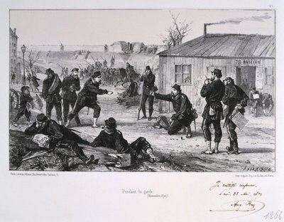 Durante a Guarda, Cerco a Paris, Guerra Franco-Prussiana, novembro de 1870 1872 de Auguste Bry