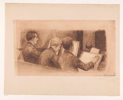 Aula na escola de desenho de Auguste Danse (signed by artist)