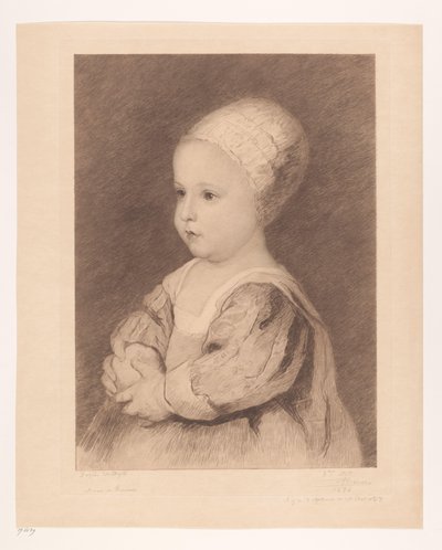 Retrato de uma criança desconhecida de Auguste Danse (signed by artist)
