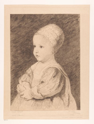 Retrato de uma criança desconhecida de Auguste Danse (signed by artist)