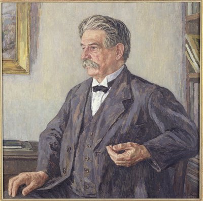 Dr. Albert Schweitzer (1875-1965) (óleo sobre tela) de Auguste Dubois