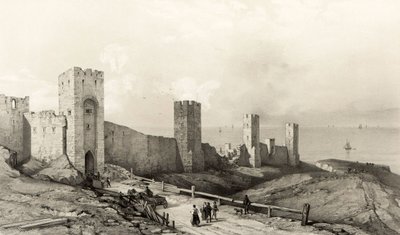 As muralhas de Wisby, Ilha de Gothland de Auguste Etienne Francois Mayer