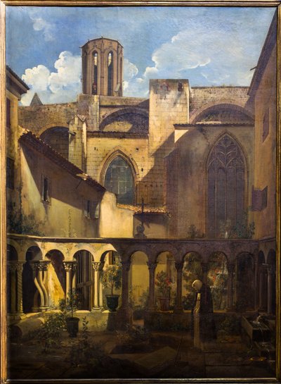 Vista interior do claustro de Saint-Sauveur em Aix-en-Provence de Auguste Forbin