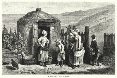 Um copo de água fria (gravura) de Auguste Francois (after) Laby