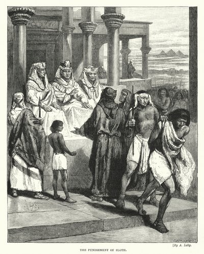 A Punição da Preguiça (gravação) de Auguste Francois (after) Laby