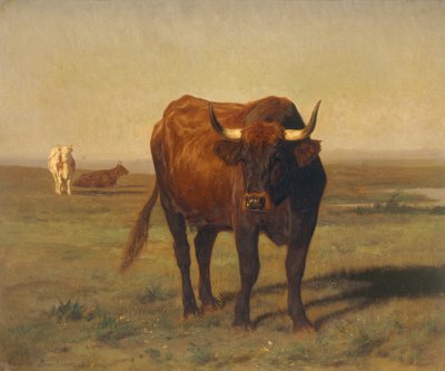 Gado na paisagem de Auguste Francois Bonheur