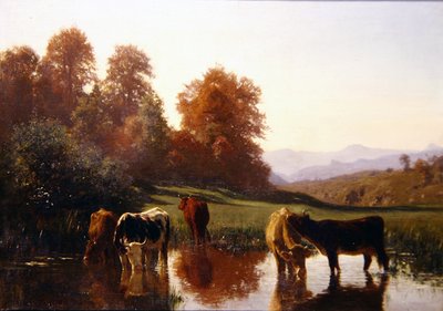 Rega do gado (óleo sobre tela) de Auguste Francois Bonheur