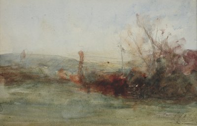Paisagem, c.1853-65 (aquarela sobre papel) de Auguste Francois Ravier