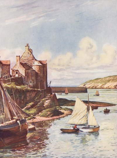 França: Le Port Du Conquet (litografia a cores) de Auguste Gerardin