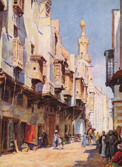 Cairo Antigo, Egito (litografia a cores) de Auguste Gerardin