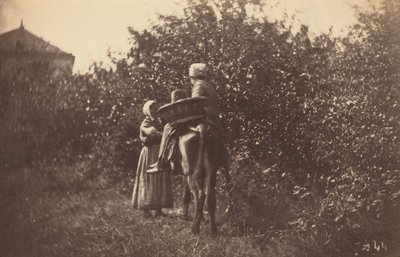 Duas mulheres com burro, final da década de 1870. de Auguste Giraudon