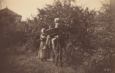 Duas mulheres com um burro, finais da década de 1870 (foto) de Auguste Giraudon