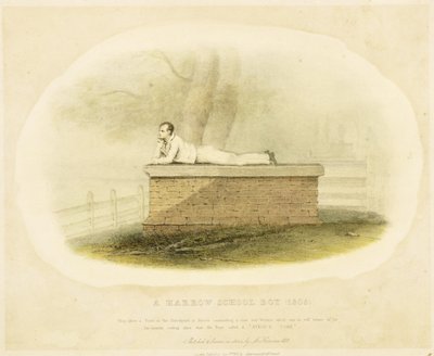 Um menino da escola da grade (1805) - Lord Byron (1788-1824), 1833 de Auguste Hervieu