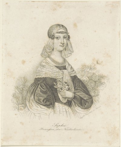 Retrato de Sophie, princesa dos Países Baixos de Auguste Hüssener