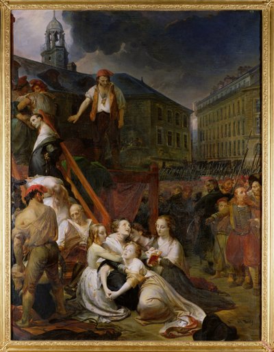 Episódio em Place du Bouffay, Nantes, 1793, 1859 de Auguste Hyacinthe Debay
