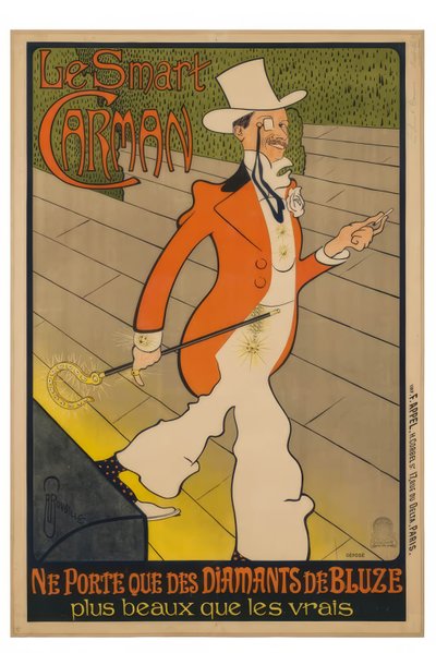 O elegante Carman usa apenas diamantes da Bluze, mais bonitos do que os verdadeiros. de Auguste Jean Baptiste Roubille