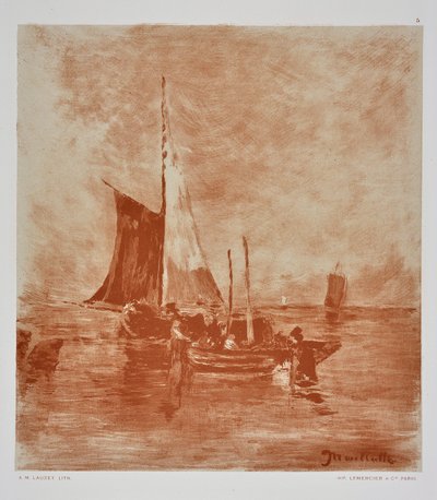 Barcos de Pesca (desenho) de Auguste Lauzet