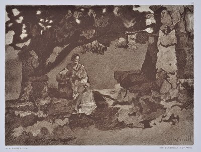 A Mulher no Poço (desenho) de Auguste Lauzet