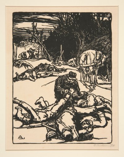Apr?s le combat?s (After the Battle), de La Guerre de 1914, primeira s?rie, no.14 de Auguste Lepere