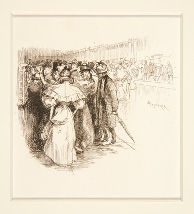 Multidão na bilheteria (?) de Auguste Lepere