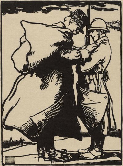 Joffre, Père du Soldat (xilogravura em papel de amora japonesa) de Auguste Lepere