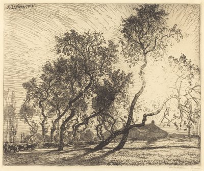 Fazenda de álamo da Holanda de Auguste Lepere