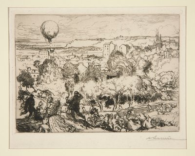 O Balão Caído, em Pré-Saint-Gervais de Auguste Lepere